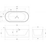Ванна из искусственного камня Abber Stein 170x75 AS9653 без гидромассажа