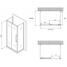 Душевой уголок Abber Schwarzer Diamant 130x60 AG30130H-S60-S60 профиль Хром стекло прозрачное