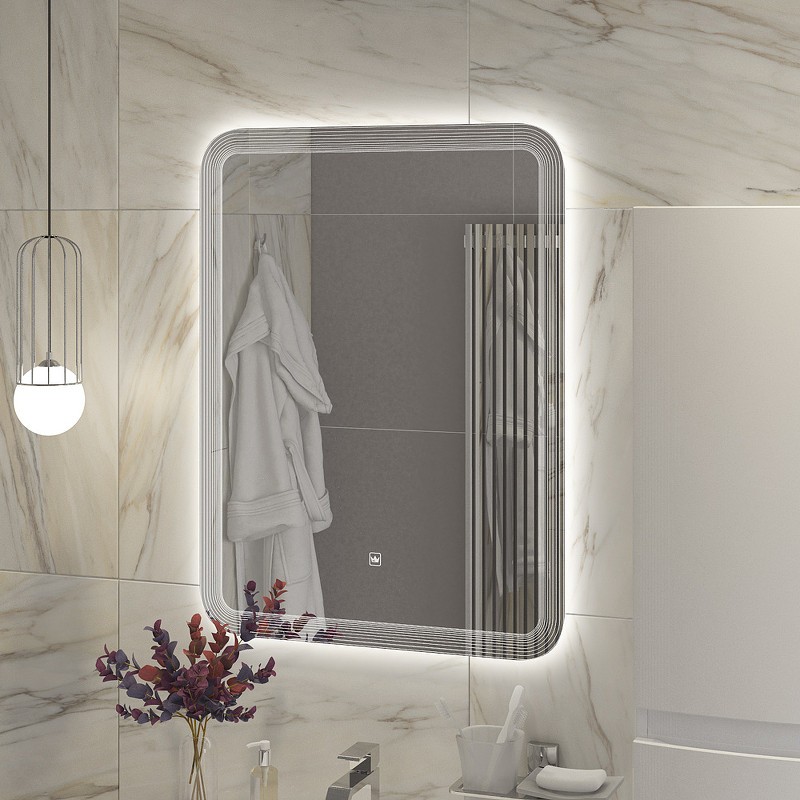 Зеркало Cezares Duet 60 CZR-SPC-DUET-600-800-LED-TCH с подсветкой