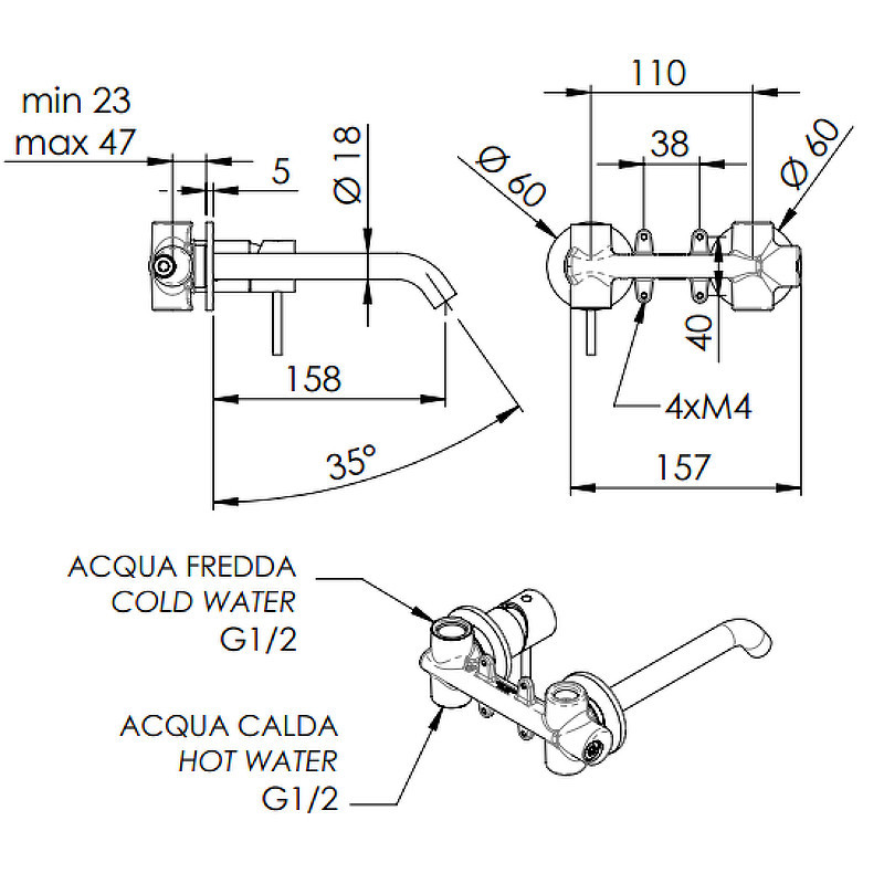 Смеситель для раковины Remer X-Style X15PBO