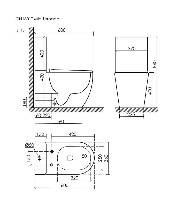 Унитаз-компакт Ceramicanova Mia CN1801T цвет Белый с бачком и сиденьем Микролифт