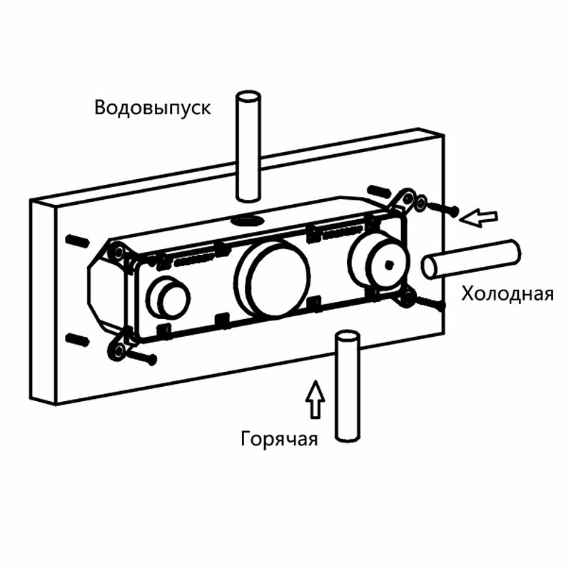 Душевая система Vincea Inspire VSFW-422TI2MB с термостатом