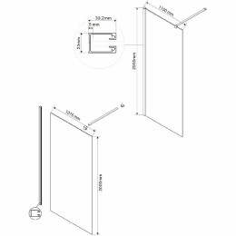 Душевая перегородка Vincea Walk-In 110 VSW-1H110CG