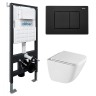 Комплект унитаза с инсталляцией Abber Rechteck AC1220TC-AC0105-AC0120MB цвет Белый с сиденьем Микролифт