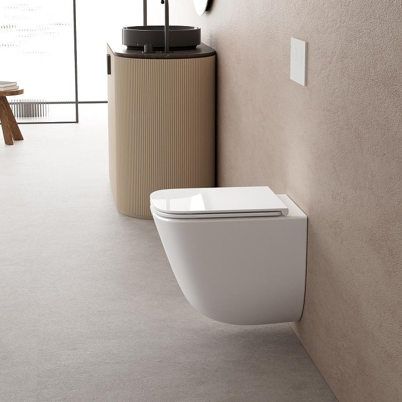 Комплект унитаза с инсталляцией Abber Rechteck AC1220TC-AC0105-AC0120MB цвет Белый с сиденьем Микролифт
