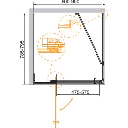 Душевой уголок Cezares Slider 90x80 SLIDER-AH-1-80-80/90-BR-Cr