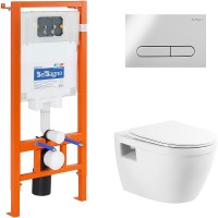 Комплект унитаза с инсталляцией BelBagno Loto BB070CHR/SC/BB002-80/BB005-PR-CHROME