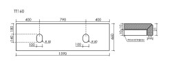 Столешница под раковину Sancos 160 TT160A2 Kreman