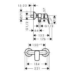Смеситель для душа Hansgrohe Logis 71600670 черный матовый