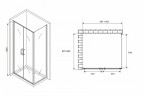 Душевой уголок Abber Sonnenstrand 100x90 AG04100BC-S90B профиль Черный стекло прозрачное