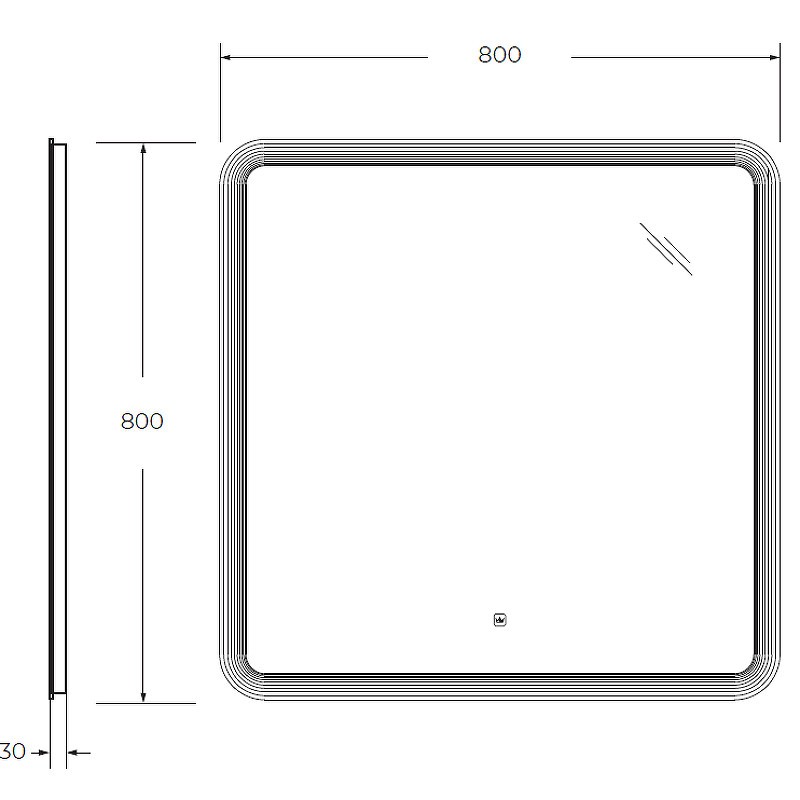 Зеркало Cezares Duet 80 CZR-SPC-DUET-800-800-LED-TCH с подсветкой