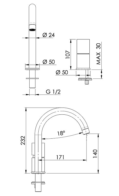 Смеситель для раковины Remer Edge EG557 цвет Хром