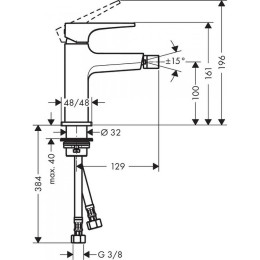 Смеситель для биде Hansgrohe Metropol 32520140 Шлифованная бронза