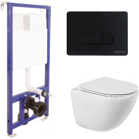 Комплект унитаза BelBagno Amanda BB051CHR+BB051SC с инсталляцией Berges Novum D5 040235