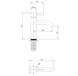 Смеситель для раковины Abber Wasser Kreis AF8110B черный матовый