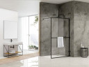Душевая перегородка Abber AG60120B 120x200 профиль Черный стекло прозрачное