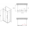 Душевой уголок Abber Schwarzer Diamant 170x60 AG30170BH-S60B-S60B профиль Черный стекло прозрачное