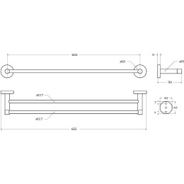 Полотенцедержатель Cezares Relax RELAX-THD-65-01 двойной