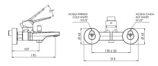 Смеситель для ванны Remer Slash Dot SL02XV цвет Сталь