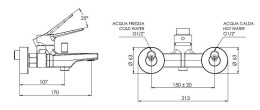 Смеситель для ванны Remer Slash Dot SL02XV цвет Сталь