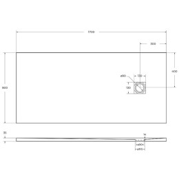Душевой поддон из искусственного камня BelBagno Uno 170x80 TRAY-MR-UNO-AH-170/80-35-W