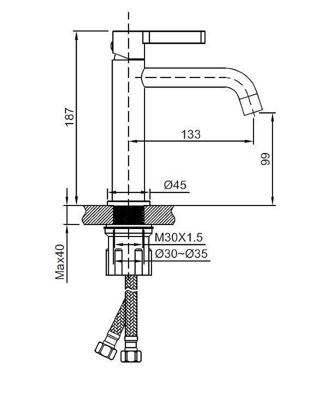 Смеситель для раковины Vincea Villa VBF-1VL1BC