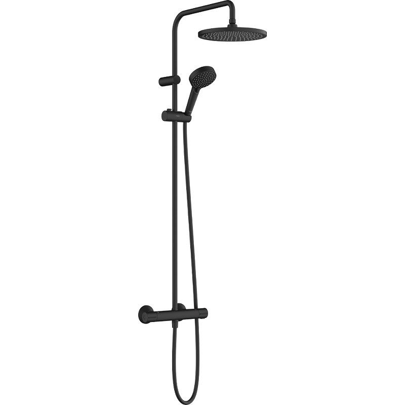 Душевая система Hansgrohe Vernis Blend Showerpipe 240 1jet EcoSmart 26428670 с термостатом черный матовый