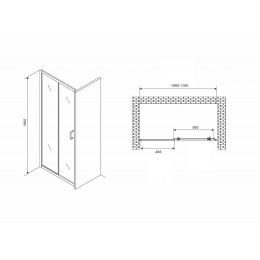 Душевая дверь Abber Schwarzer Diamant 110 AG30110B5 профиль Черный стекло прозрачное