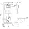 Комплект унитаза с инсталляцией Abber Bequem AC1100MB-AC0105-AC0120MB с сиденьем Микролифт и Черной матовой клавишей смыва