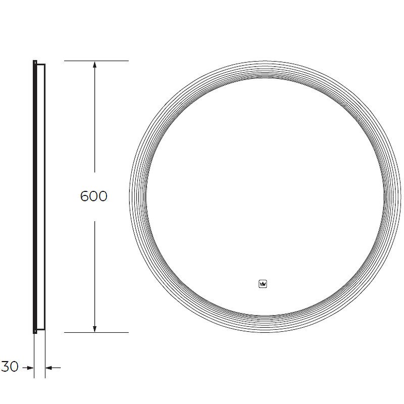 Зеркало Cezares Eco 60 CZR-SPC-ECO-600-LED-TCH с подсветкой