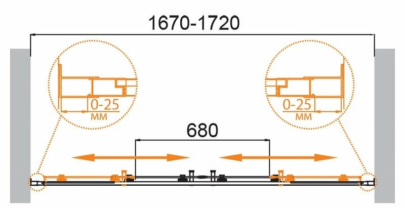 Душевая дверь Cezares Molveno 170 MOLVENO-BF-2-170-P-Cr