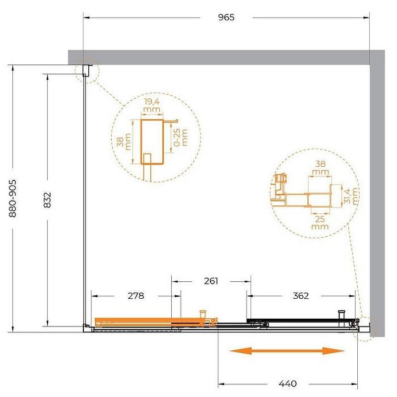 Душевой уголок Cezares Molveno 100x90 MOLVENO-AHF-31-100/90-C-BORO-IV