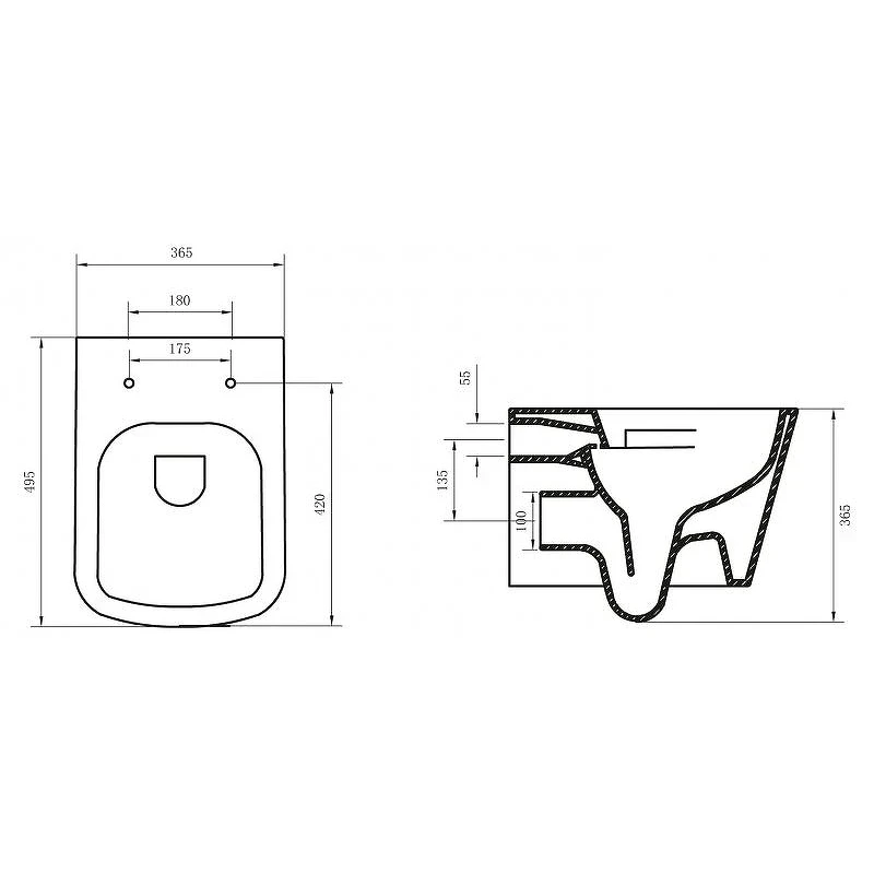 Унитаз BelBagno Albano BB120CHR/BB120SC подвесной