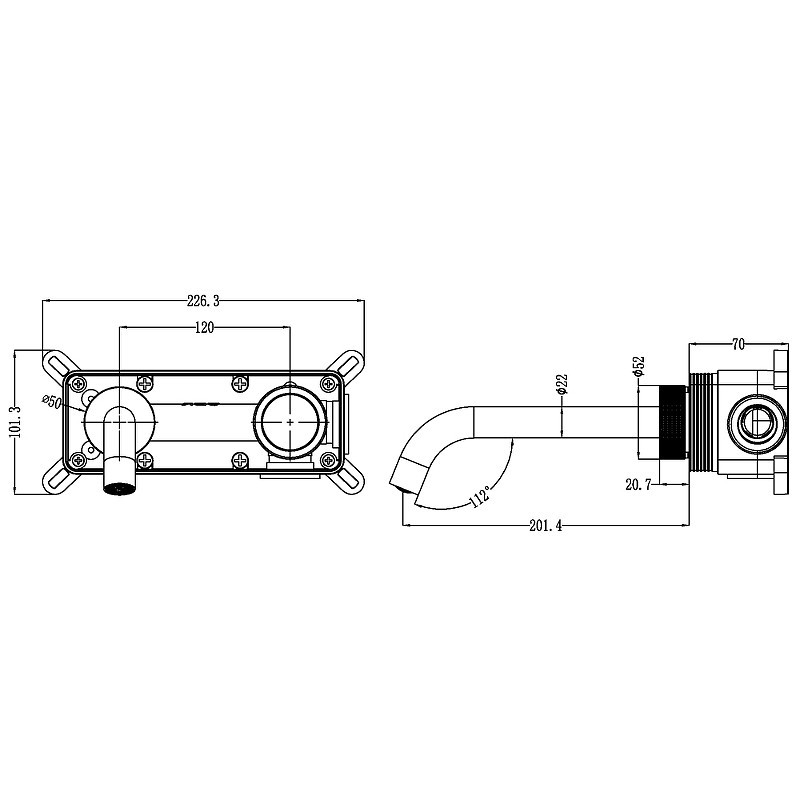 Смеситель для раковины Boheme Tech 158/2-B