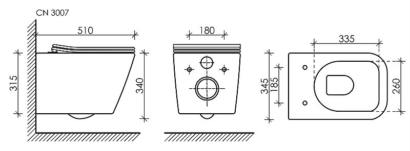 Комплект унитаза с инсталляцией Ceramicanova Metric CN3007_1002CH_1000 с сиденьем Микролифт и клавишей смыва Хром