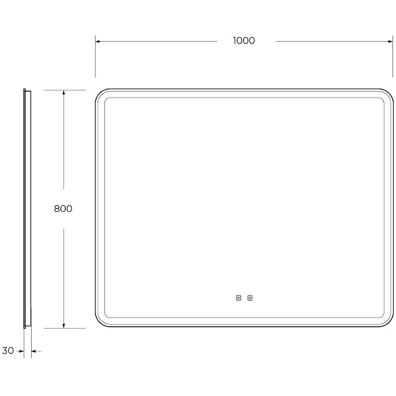 Зеркало BelBagno Marino 100 SPC-MAR-1000-800-LED-TCH-SND с подсветкой