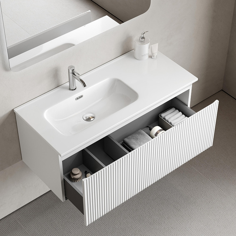 Тумба под раковину Sancos Snob R 1.0 100 L SNR1.0100LW подвесная цвет Bianco