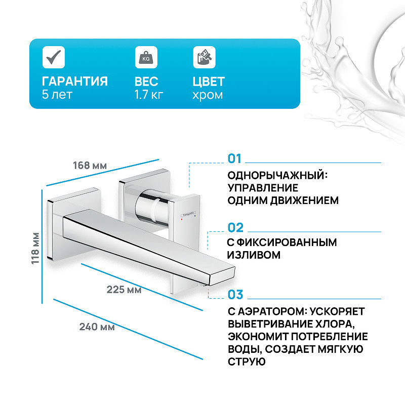 Смеситель для раковины Hansgrohe Metropol 32526000 Хром