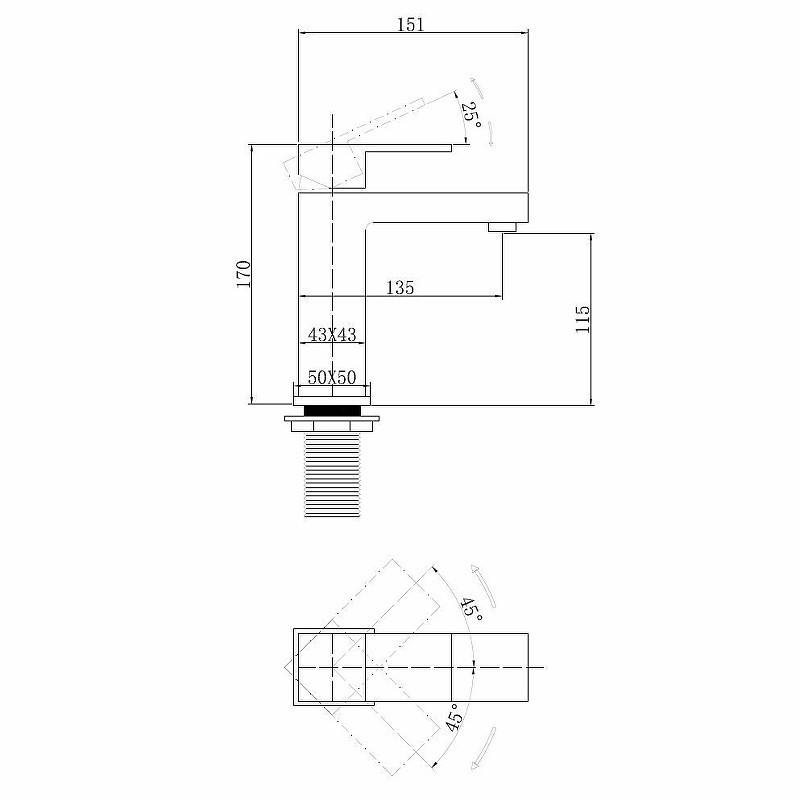 Смеситель для раковины Abber Daheim AF8210W цвет Белый матовый