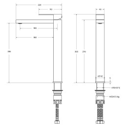 Смеситель для раковины Cezares Slider SLIDER-LC-01-W0