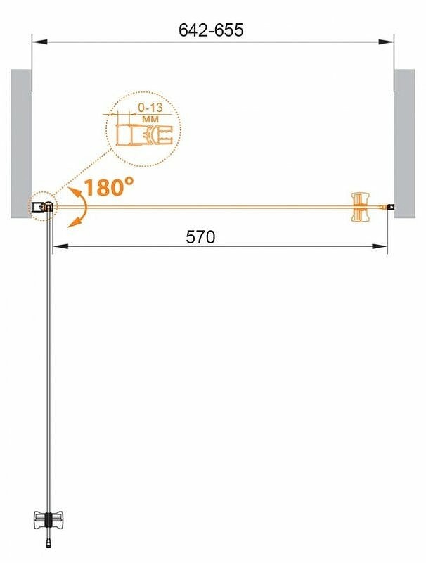 Душевая дверь Cezares Eco 65 ECO-O-B-1-65-C-Cr