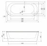 Акриловая ванна Cezares Metauro 180x80 METAURO-wall-180-80-40-W37