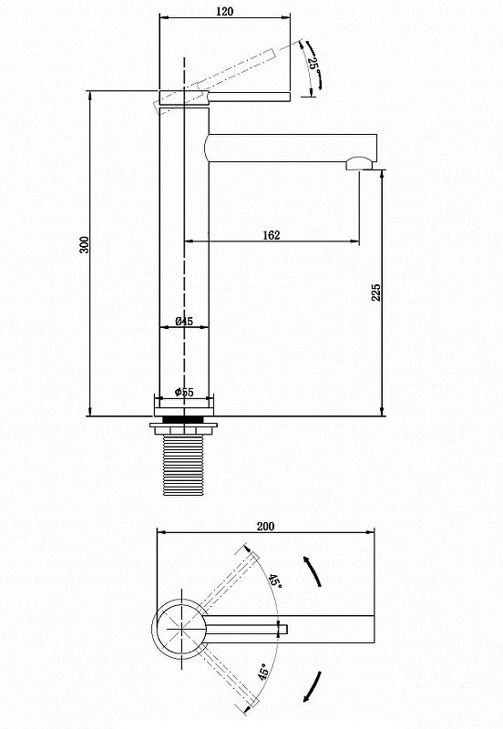 Смеситель для раковины Abber Emotion AF8811G Золото матовое