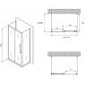 Душевой уголок Abber Schwarzer Diamant 110x50 AG30110BH-S50B-S50B профиль Черный стекло прозрачное