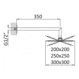 Верхний душ Cezares PORTA-TDDQ-30-01