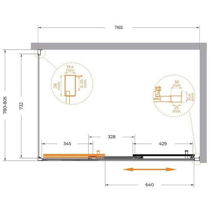 Душевой уголок Cezares Molveno 120x80 MOLVENO-AHF-31-120/80-C-CR-IV