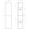 Шкаф пенал BelBagno Kraft 33 R KRAFT-1600-2A-SC-RGB-R подвесной