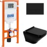 Комплект унитаза с инсталляцией BelBagno Sela BB3201CHR-MB/BB3201SC-MB/BB002-80/BB007-PR-NERO.M