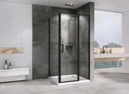 Душевой уголок Abber Sonnenstrand 100x70 AG04100BS-S70B профиль Черный стекло прозрачное
