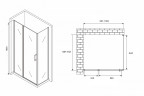 Душевой уголок Abber Sonnenstrand 100x70 AG04100BS-S70B профиль Черный стекло прозрачное